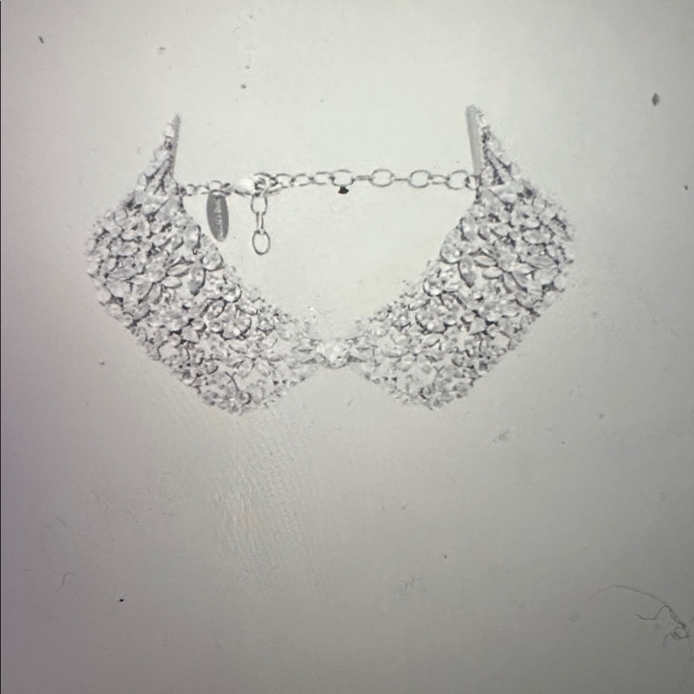 Anne Fontaine Carolina collar Elegant Silver Crystal Collar Necklace - Picture 2 of 5